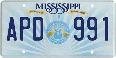 MS license plate APD991