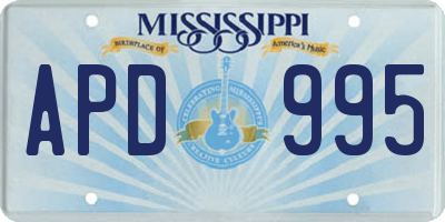MS license plate APD995