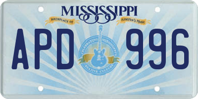 MS license plate APD996