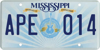 MS license plate APE014