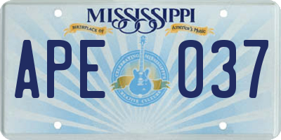 MS license plate APE037