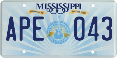 MS license plate APE043