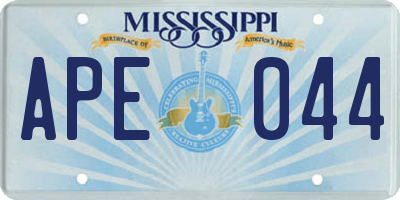 MS license plate APE044