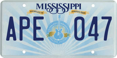 MS license plate APE047
