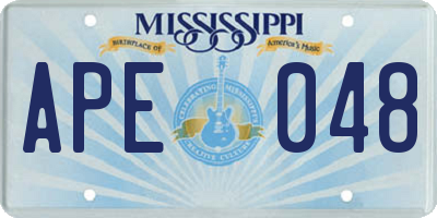 MS license plate APE048