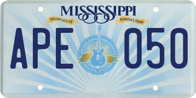 MS license plate APE050