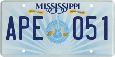 MS license plate APE051