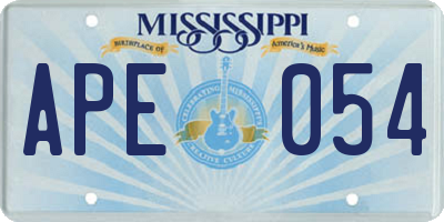 MS license plate APE054