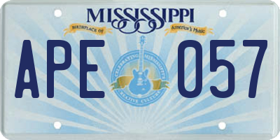MS license plate APE057
