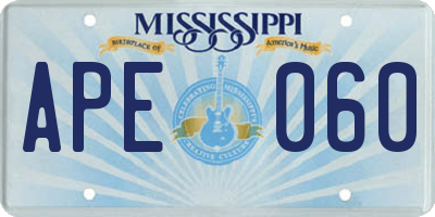 MS license plate APE060