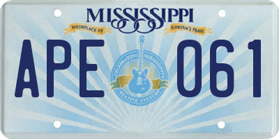 MS license plate APE061