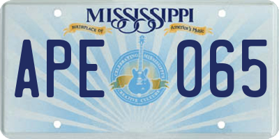 MS license plate APE065