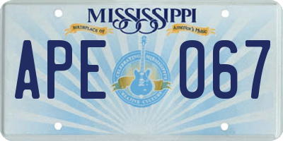 MS license plate APE067