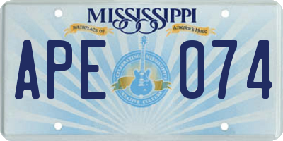 MS license plate APE074