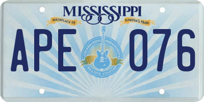 MS license plate APE076
