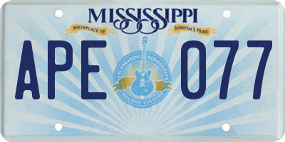 MS license plate APE077