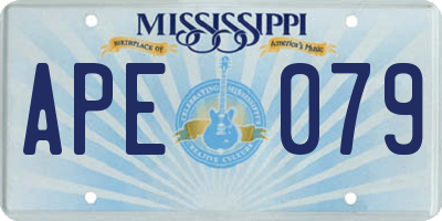 MS license plate APE079