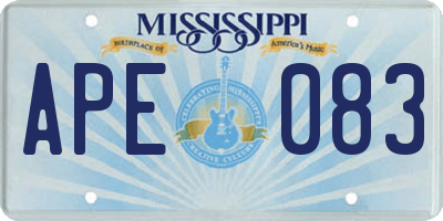 MS license plate APE083
