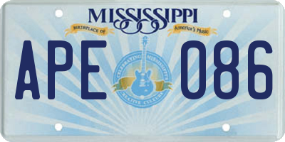 MS license plate APE086