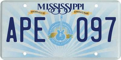 MS license plate APE097