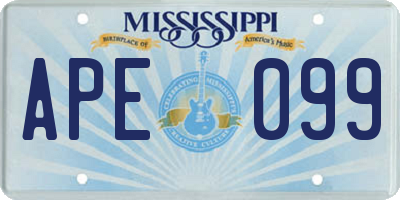 MS license plate APE099