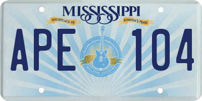 MS license plate APE104