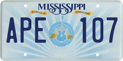 MS license plate APE107
