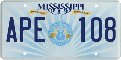 MS license plate APE108