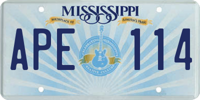 MS license plate APE114