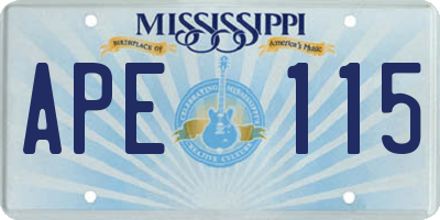 MS license plate APE115