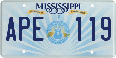 MS license plate APE119