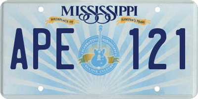 MS license plate APE121