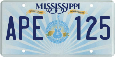 MS license plate APE125