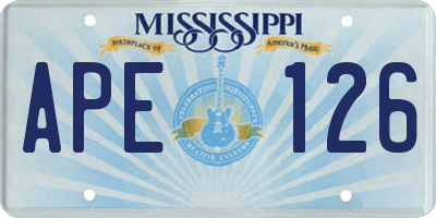 MS license plate APE126