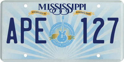 MS license plate APE127