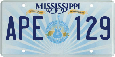 MS license plate APE129