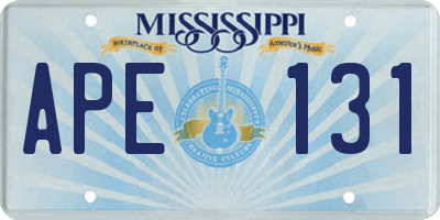 MS license plate APE131