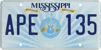 MS license plate APE135