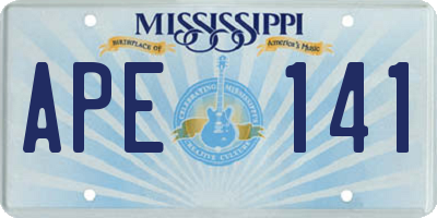 MS license plate APE141
