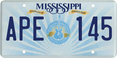 MS license plate APE145