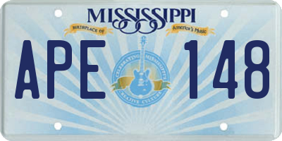MS license plate APE148