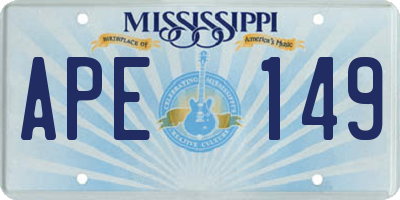 MS license plate APE149