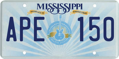 MS license plate APE150