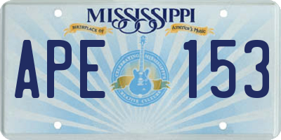 MS license plate APE153
