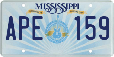 MS license plate APE159