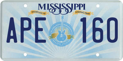 MS license plate APE160