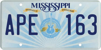 MS license plate APE163