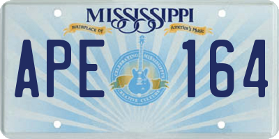 MS license plate APE164