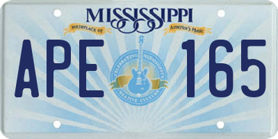 MS license plate APE165