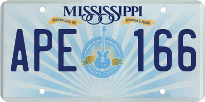 MS license plate APE166